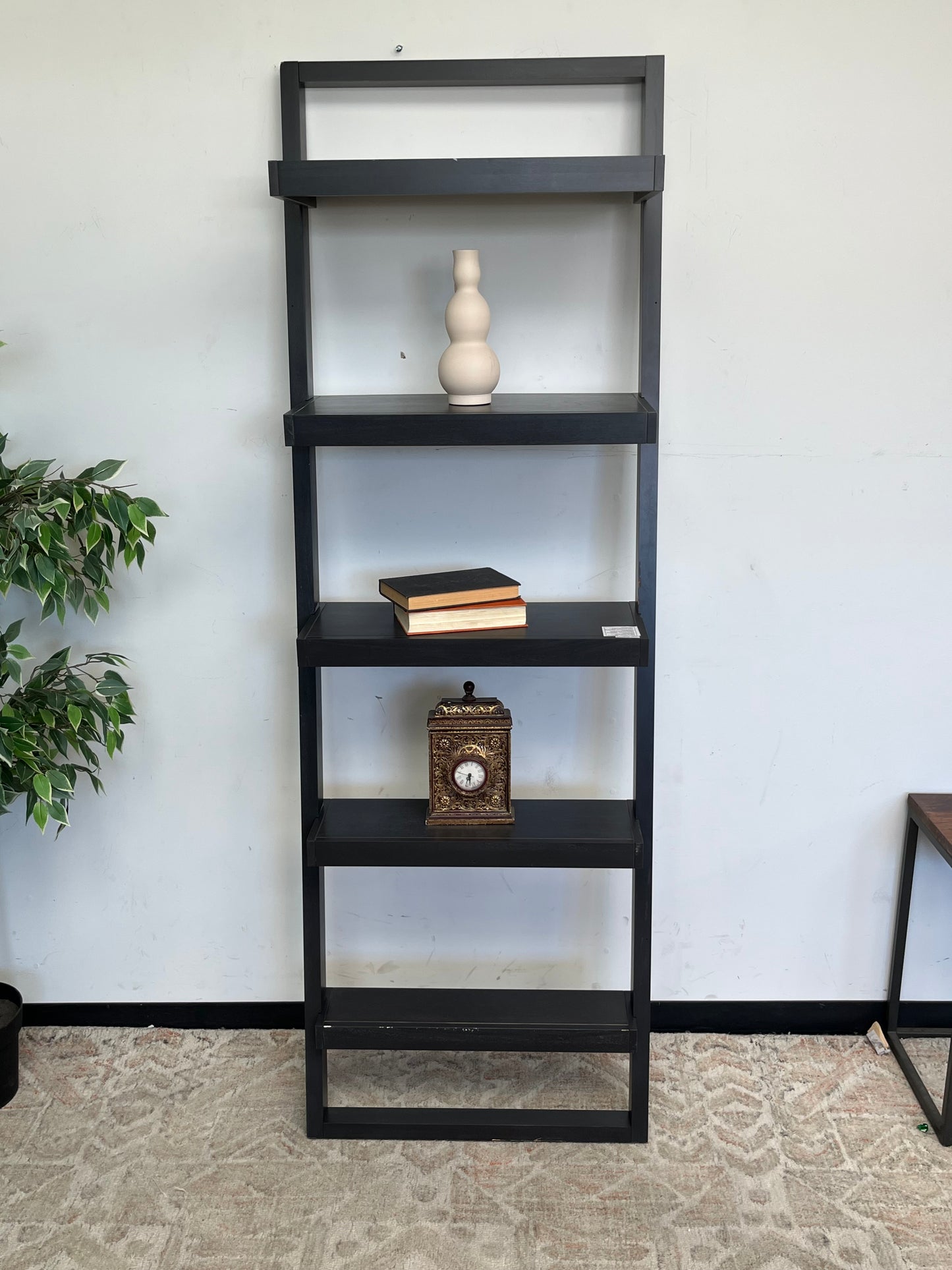 Crate & Barrel Ladder 5-Shelf Black Bookcase