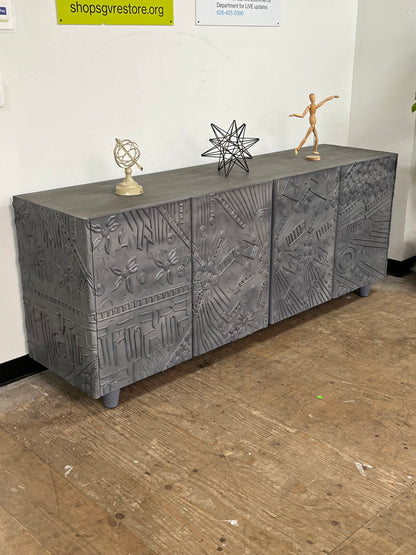 Artisan Style Wooden Grey Credenza