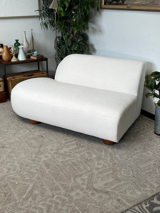 Modern Boucle Style Rounded Loveseat
