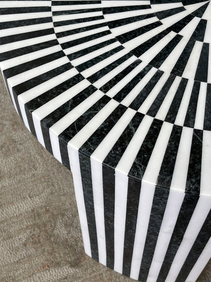 Round Striped Side Table
