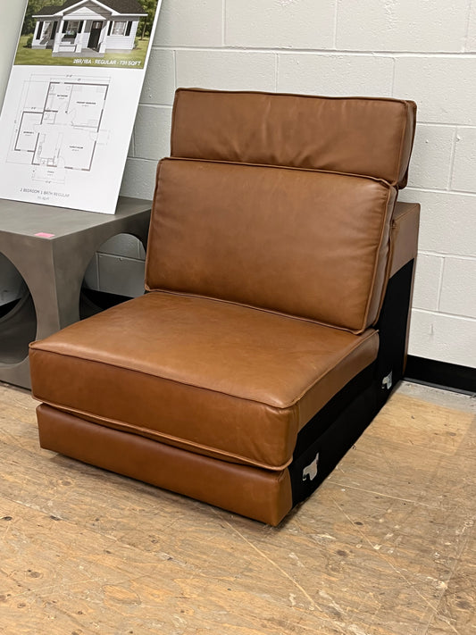Brown Leather Center Couch Chair
