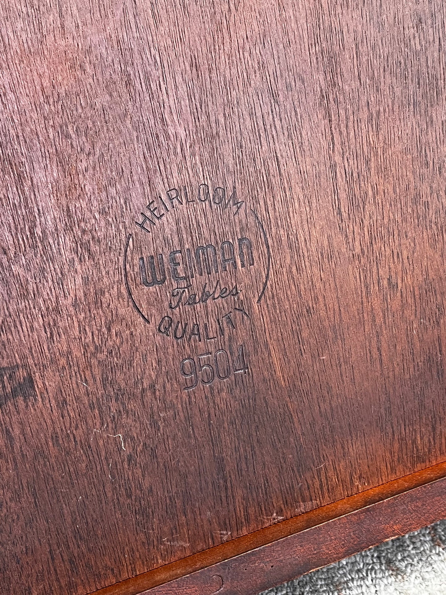 Weiman Furniture Leather Top Side Table