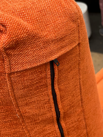 Benchmade Modern Orange Linen Couch