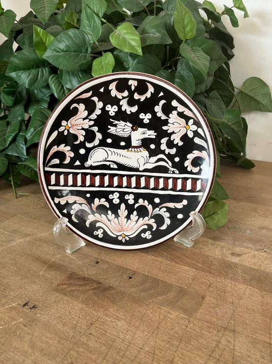 Decorative Plate with Dog Made in Italy