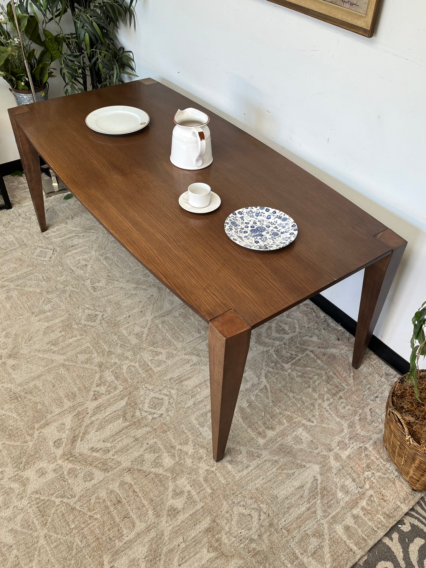 Mid Century Style Brown Dining Table