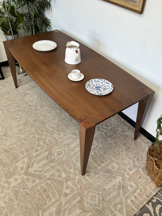 Mid Century Style Brown Dining Table