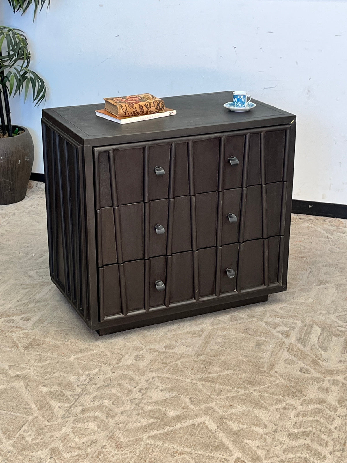 Brutalist 3 Drawer End Table