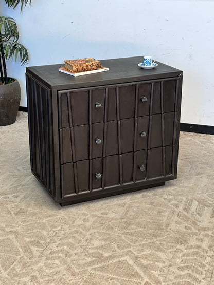Brutalist 3 Drawer End Table