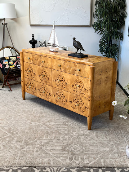 Burlwood 6-Drawer Dresser