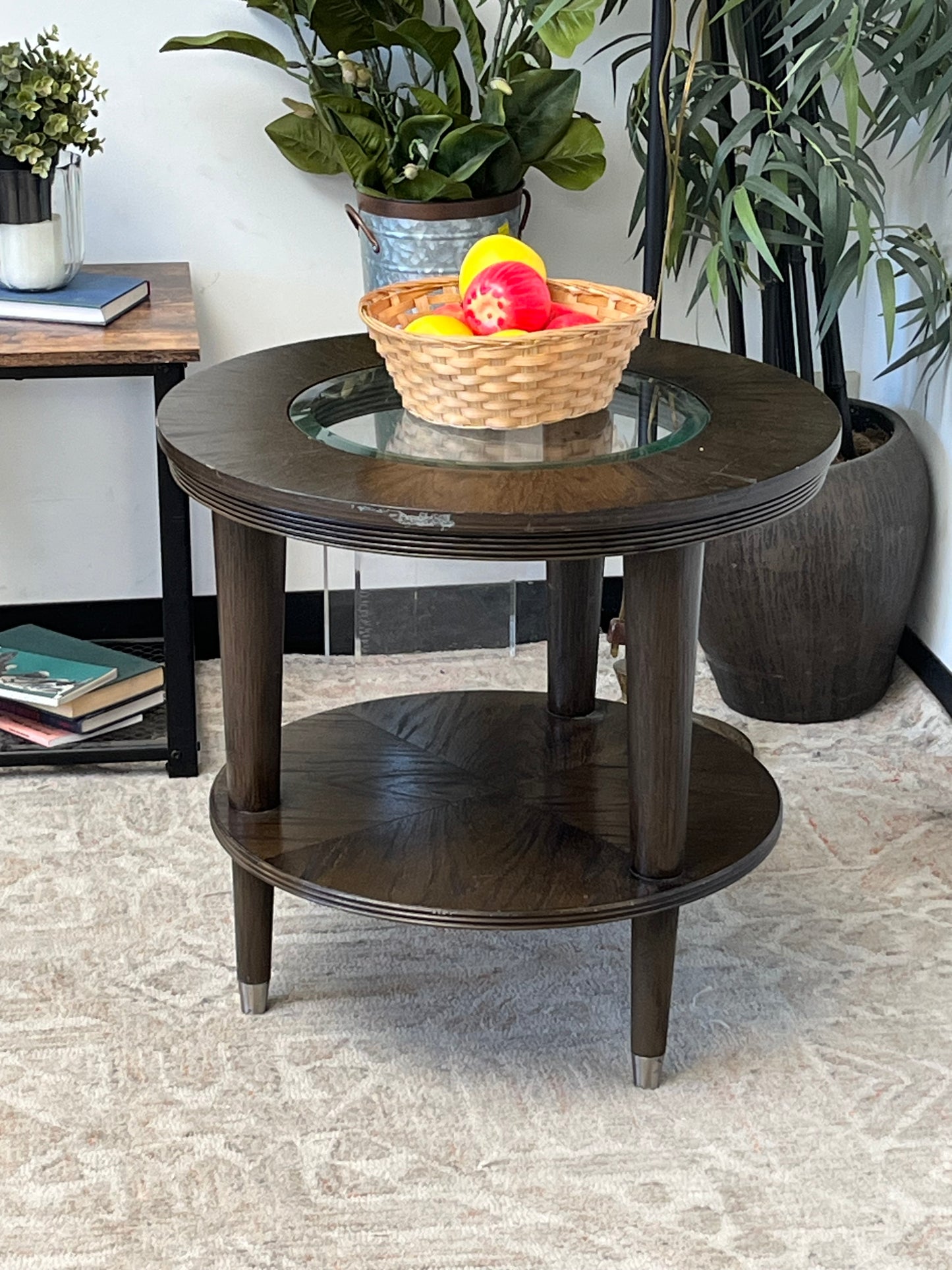 Klaussner Furniture Glass Top Accent Table