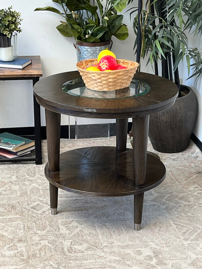 Klaussner Furniture Glass Top Accent Table