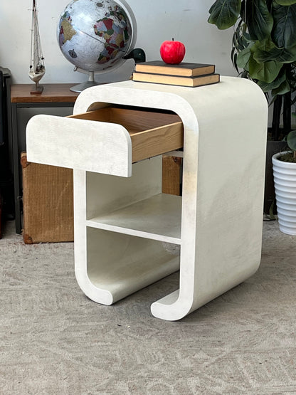 Modern Textured White Nightstand