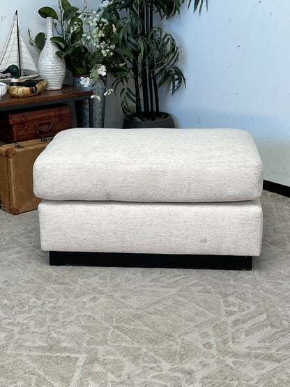 Kreiss Linen Beige Ottoman
