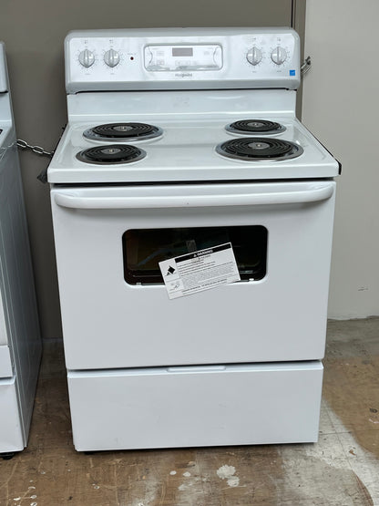 Hotpoint 4 Burner Element Free-Standing White Electric Range- Dent On Side