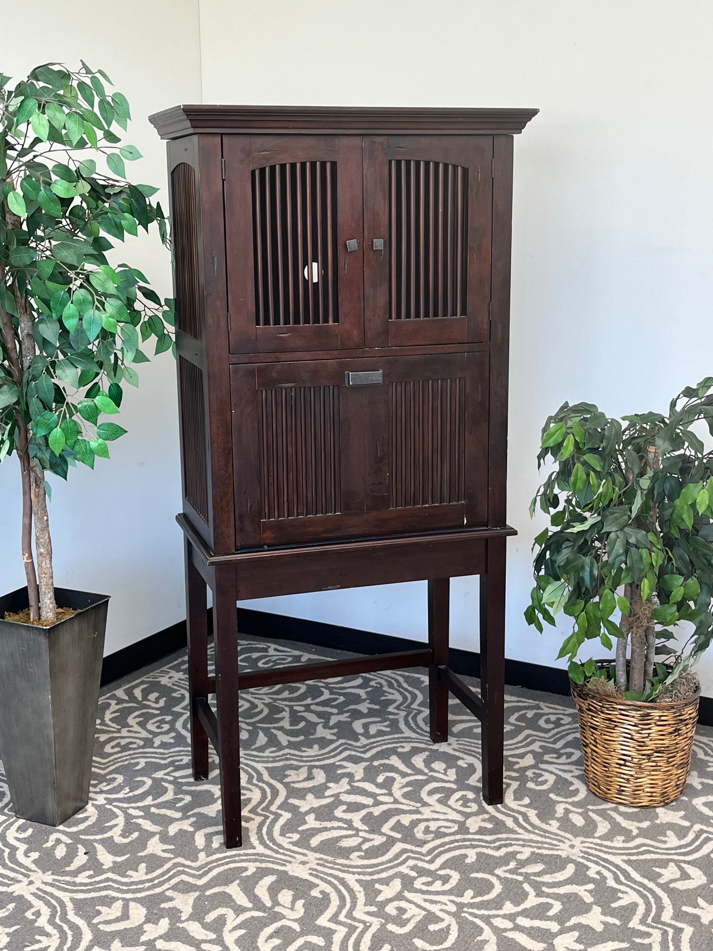 World Market Dark Brown Wooden Cabinet