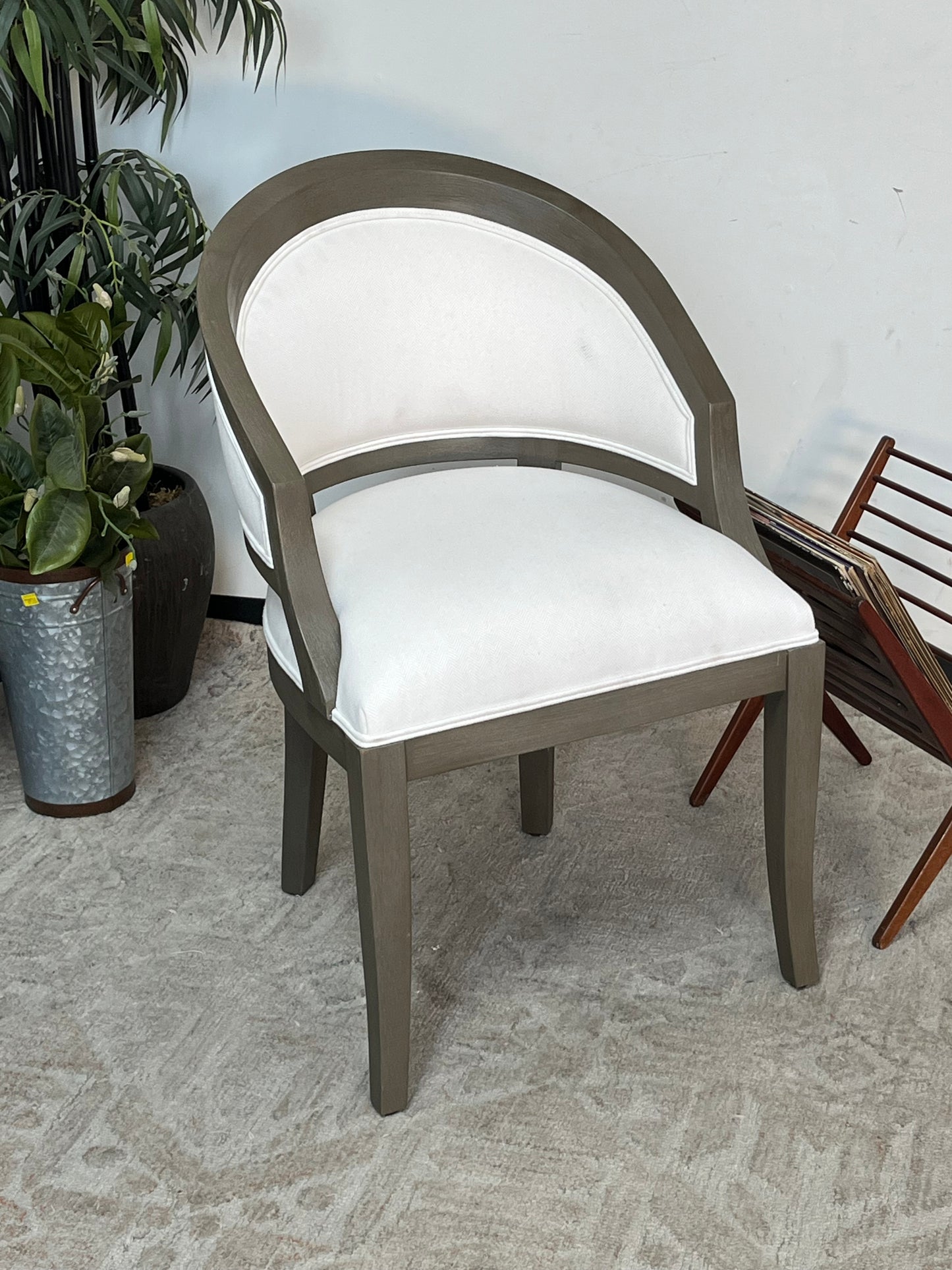 Modern White Upholstered Accent Chair