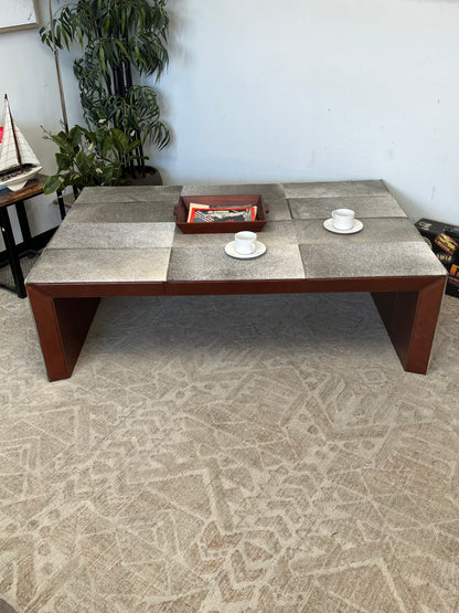 Mohair With Leather Coffee Table