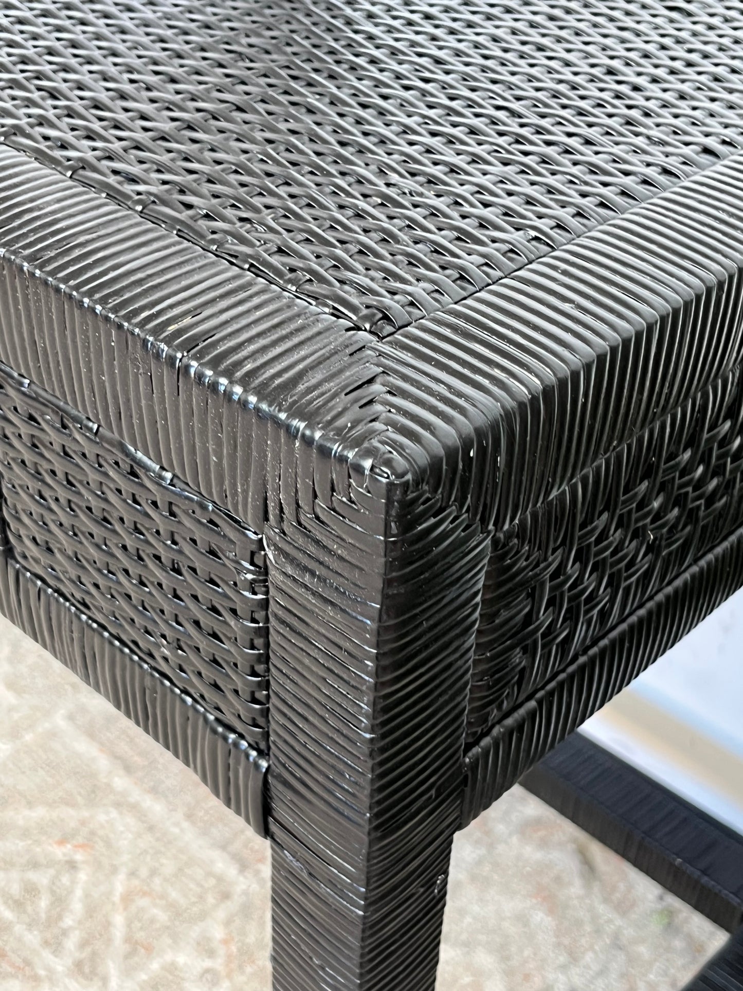 Modern Black Rattan Console