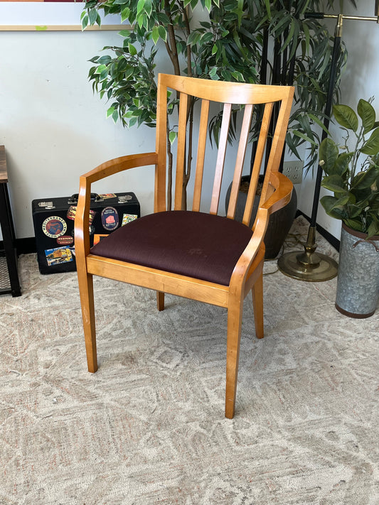 Wooden Arm Chair With Red Cushion