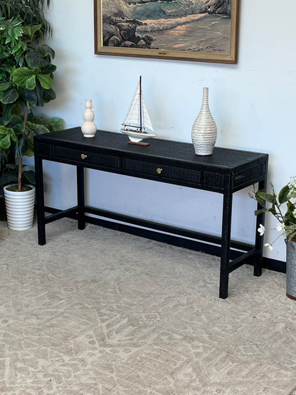 Modern Black Rattan Console