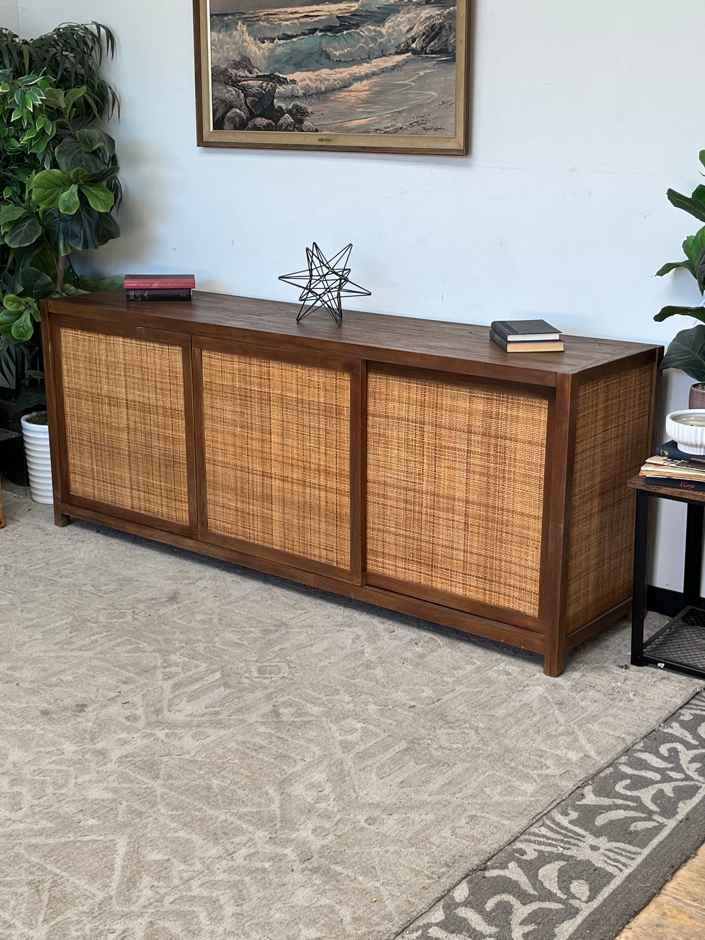 Modern Rattan 61" Credenza