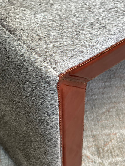 Mohair With Leather Coffee Table