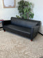 Black Faux Leather Traditional Couch
