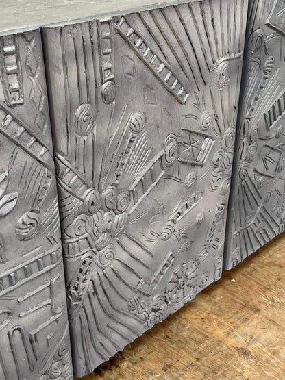 Artisan Style Wooden Grey Credenza