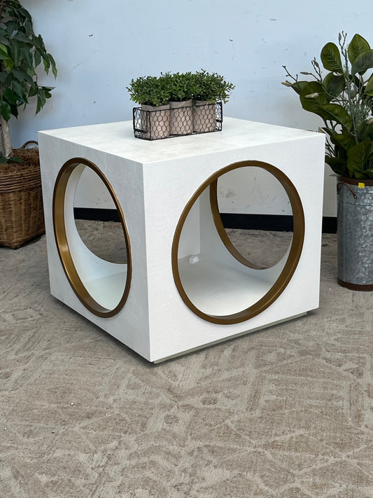 Modern White Cube Side Table
