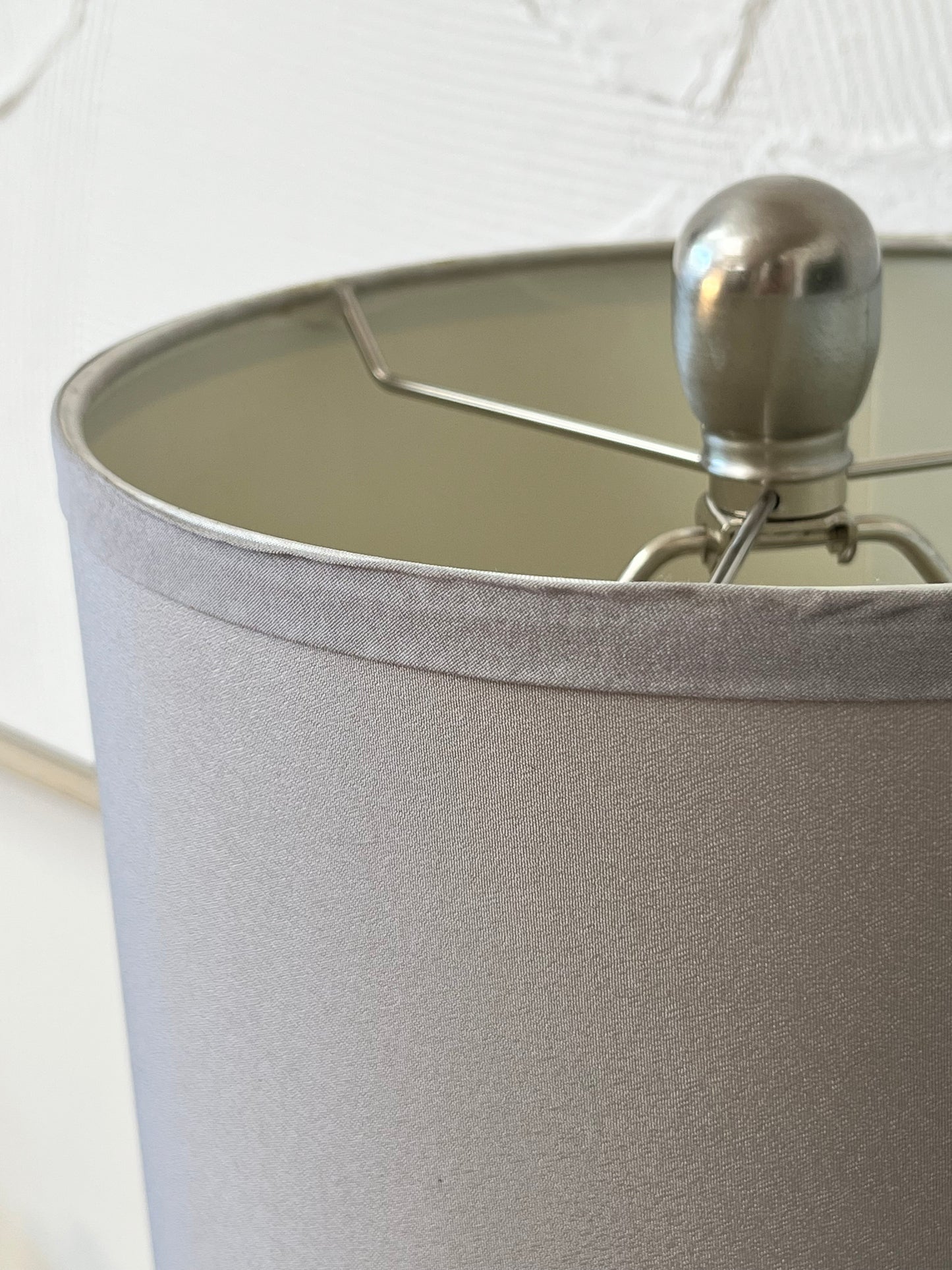 Modern Silver Tone Table Lamp