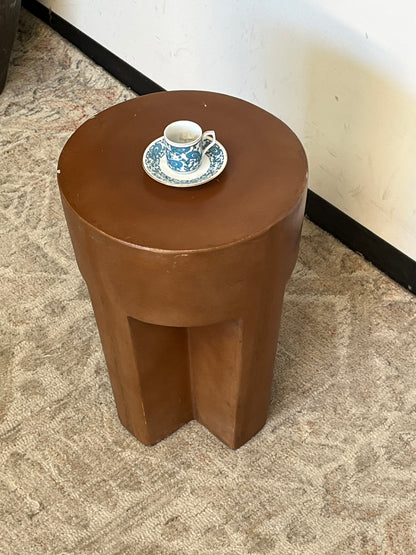 Stone Brown Oval End Table