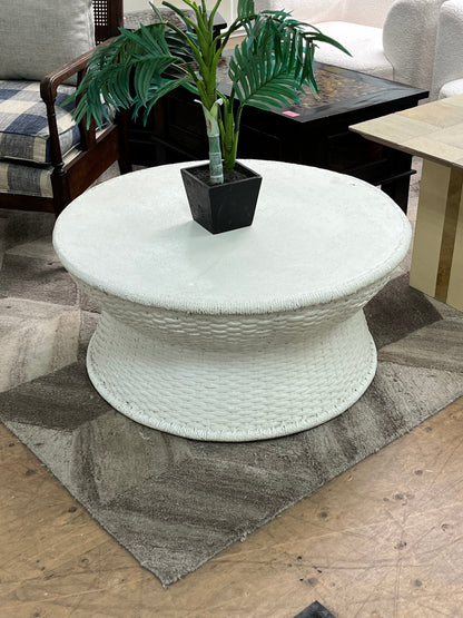 Modern White Stone Round Coffee Table