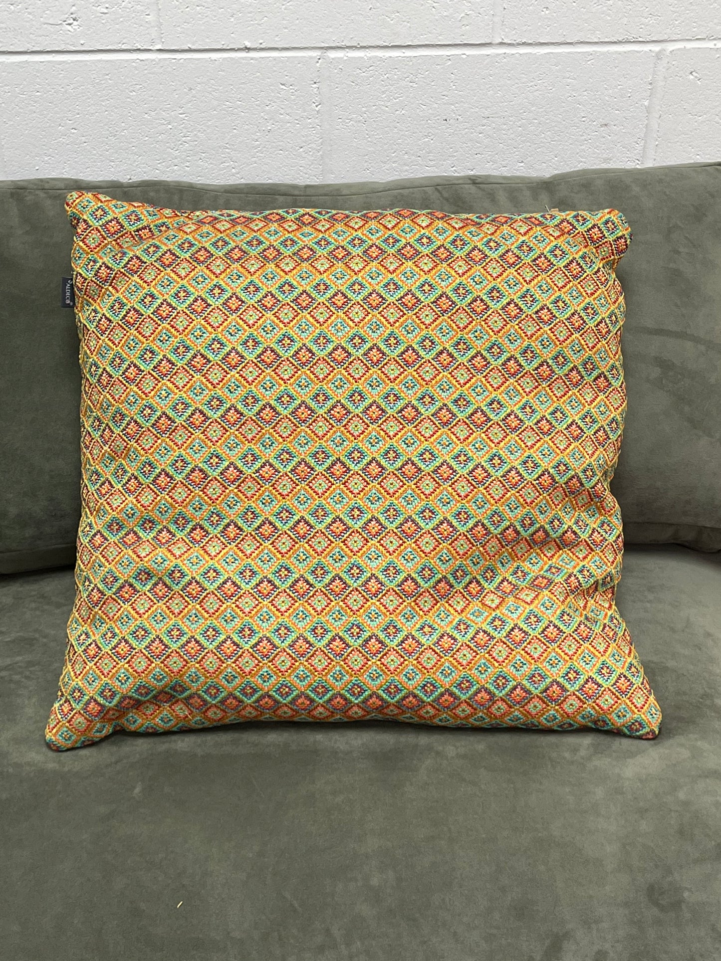 24" Orange Moroccan Style Geometric Pillow
