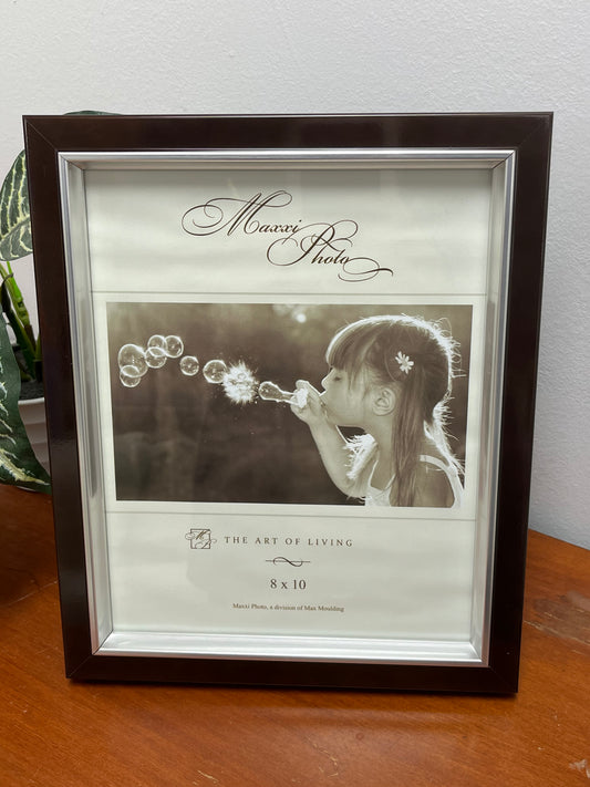 8 x 10 Brown Frame with Silver Tone Outline