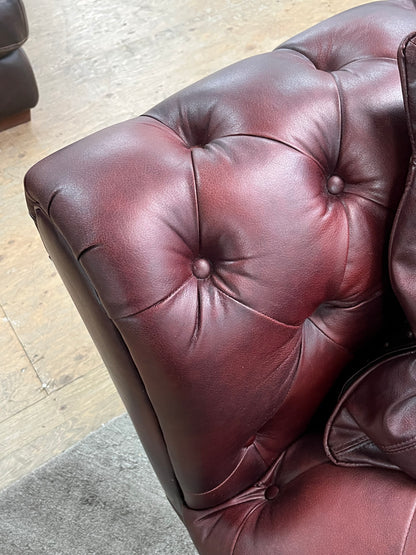 Faux Leather Tufted Club Couch
