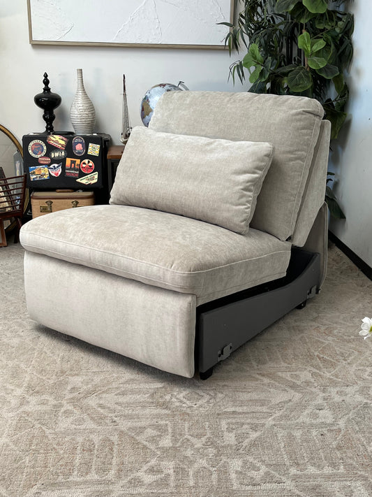 Modern Grey Electronic Recliner