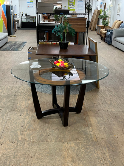 Modern Glass Top Round Dining Table