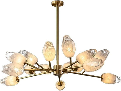 Sputnik Style Brass Tone 15 Bulb Chandelier