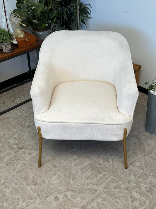 Modern White Rounded Accent Chair