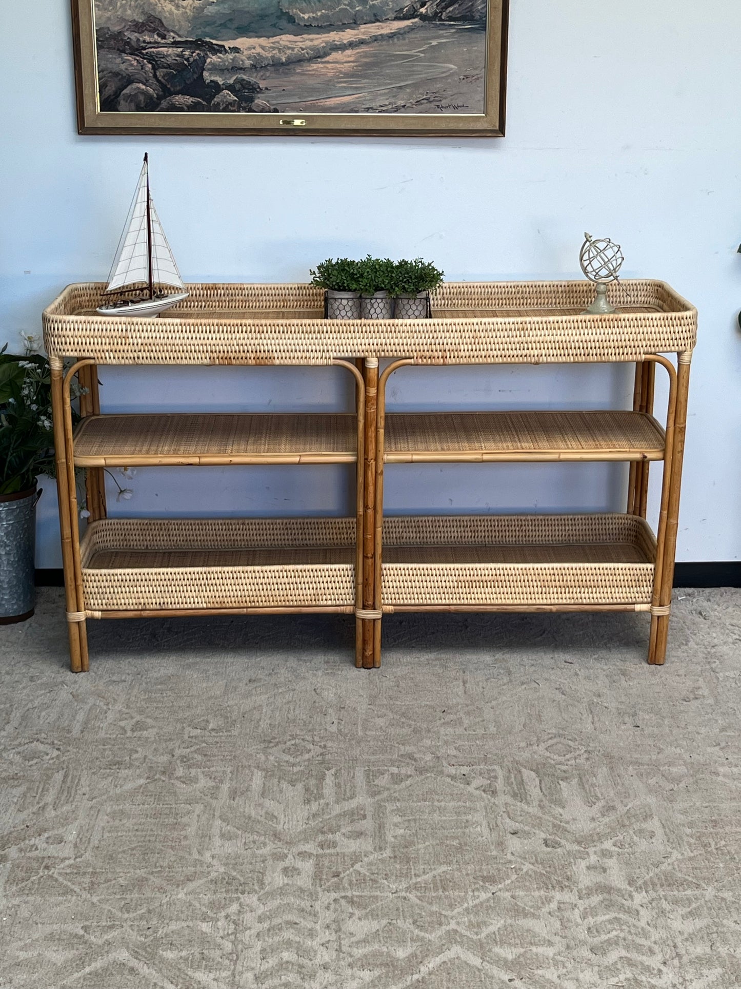 Bohemian Style Rattan Sideboard