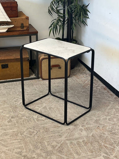 Rectangular Marble Nested Side Table Set of 2
