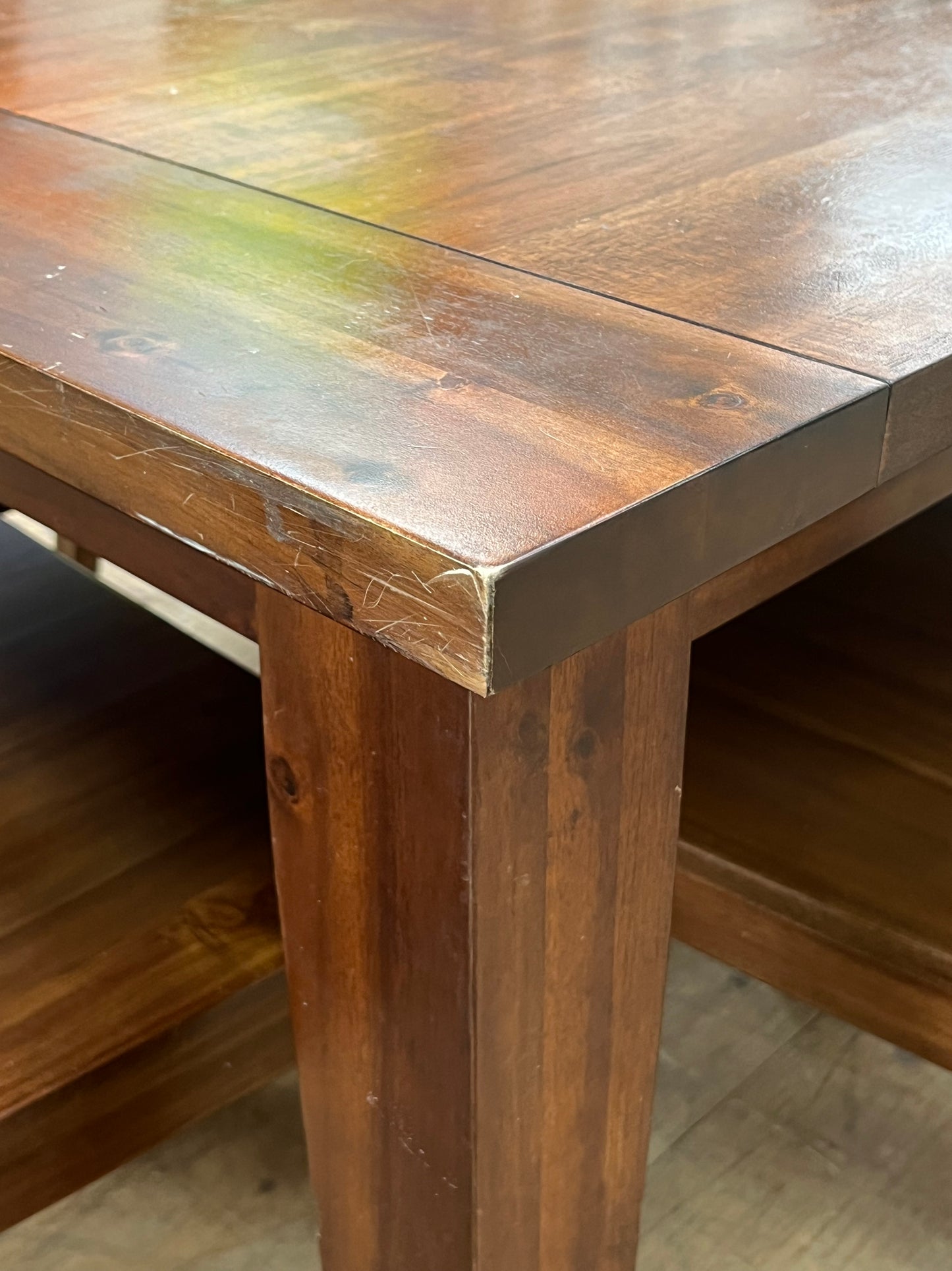 Rustic Style Wooden Dining Set With 6 Chairs