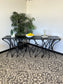 84" Black Metal Branches Console Table