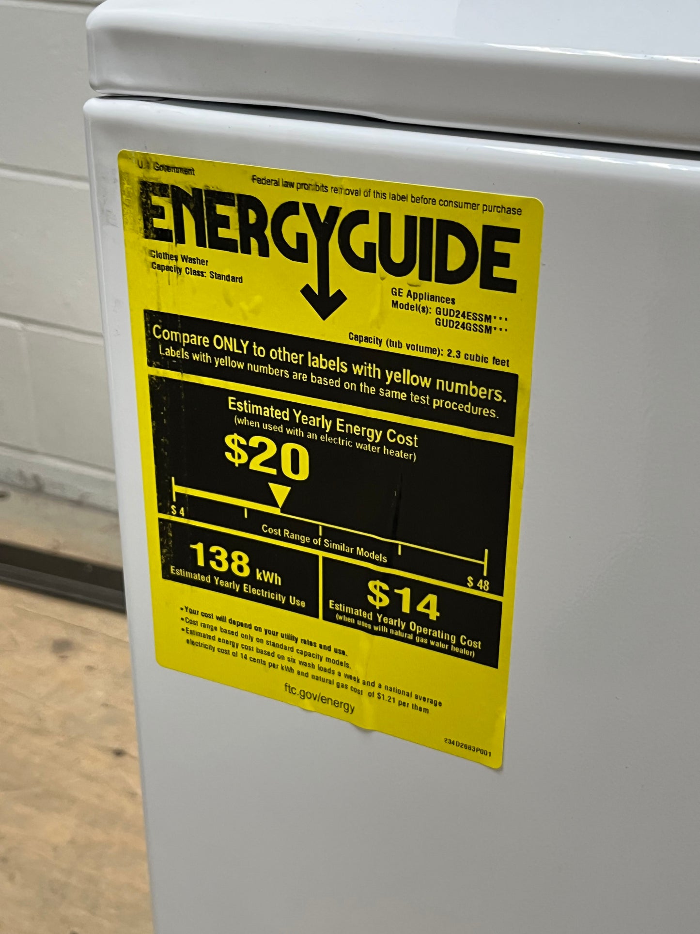 GE Unitized Spacemaker Washer with Gas Dryer