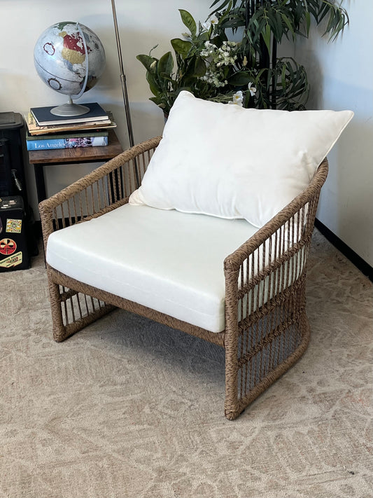 Woven Faux Hyacinth Outdoor Chair - Missing Cushion Cover