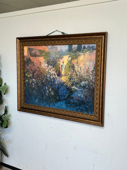 Framed Painint "Garden Scene" 38" x 48"
