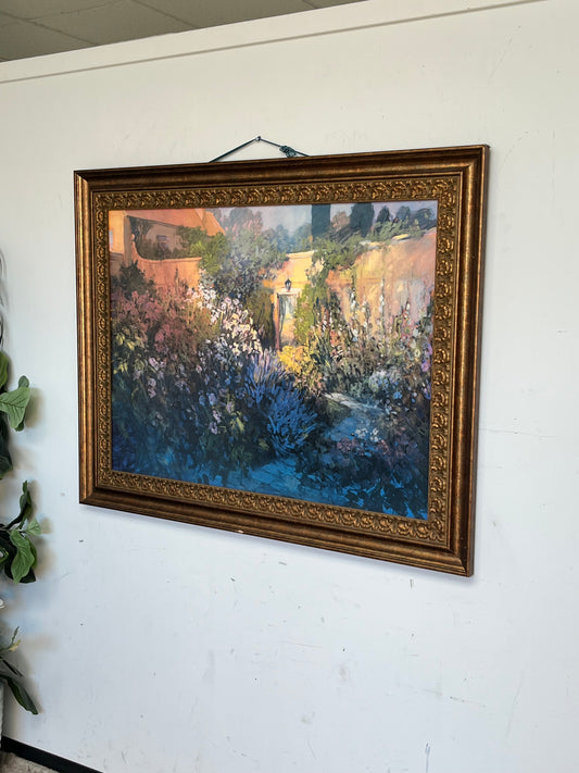 Framed Painint "Garden Scene" 38" x 48"