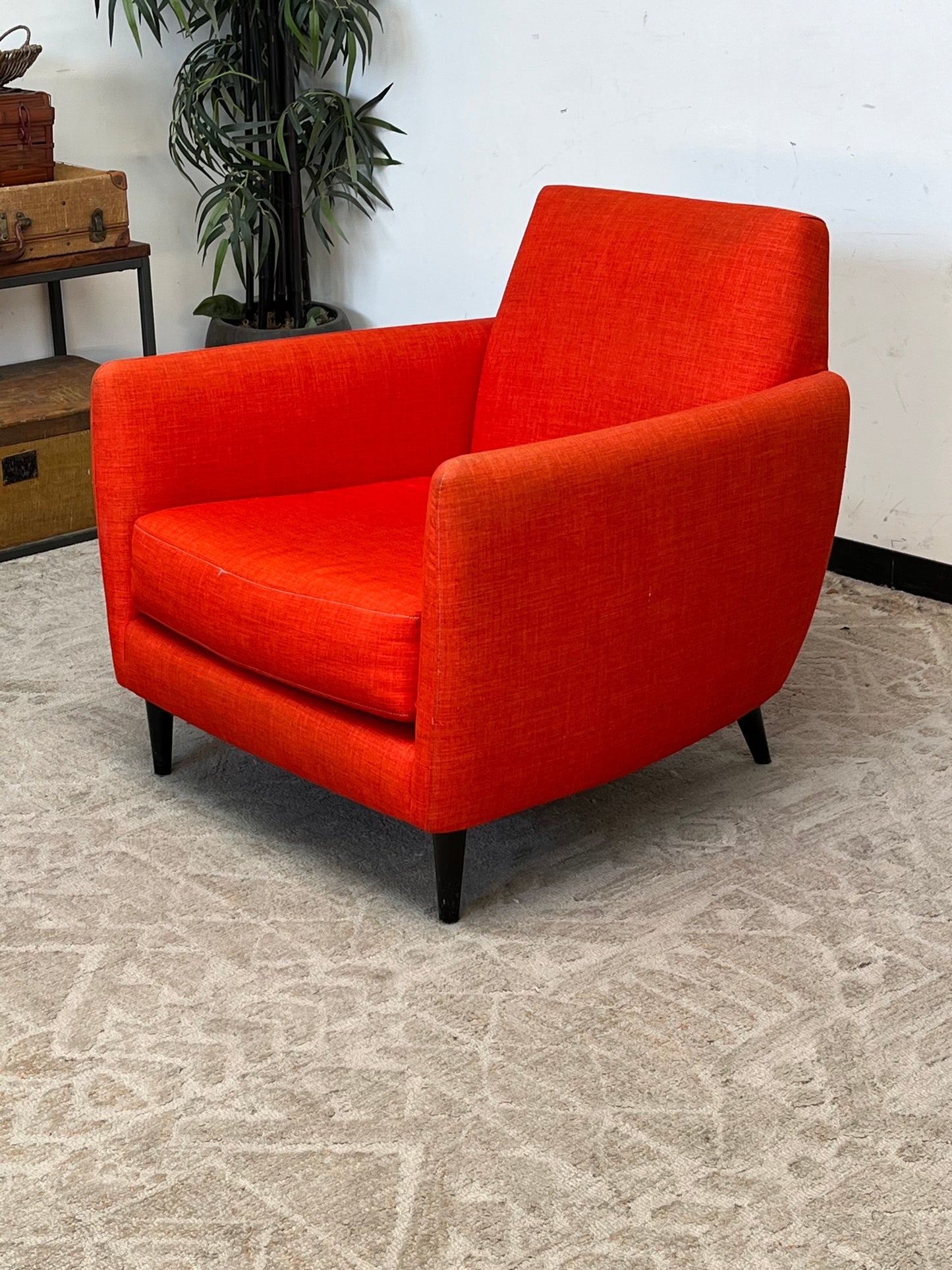 CB2 Parlor Atomic Orange Armchair