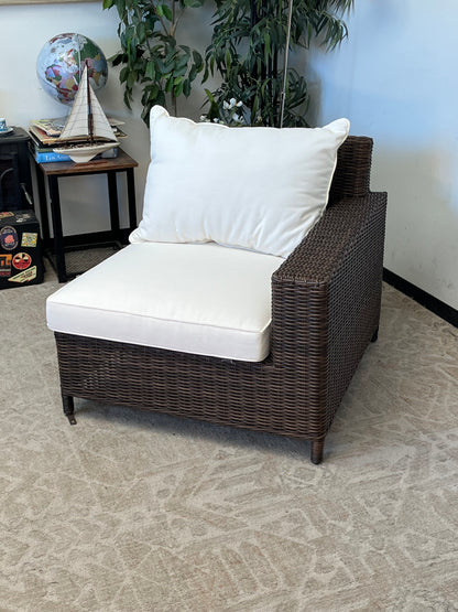 Outdoor Brown Rattan Left-Arm Seat