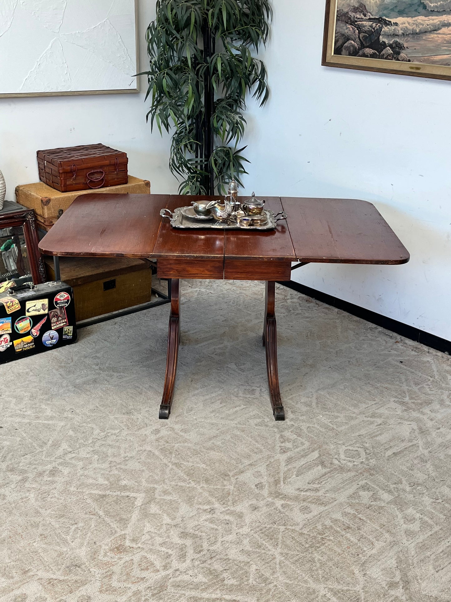 Antique Drop-Leaf Dining Table